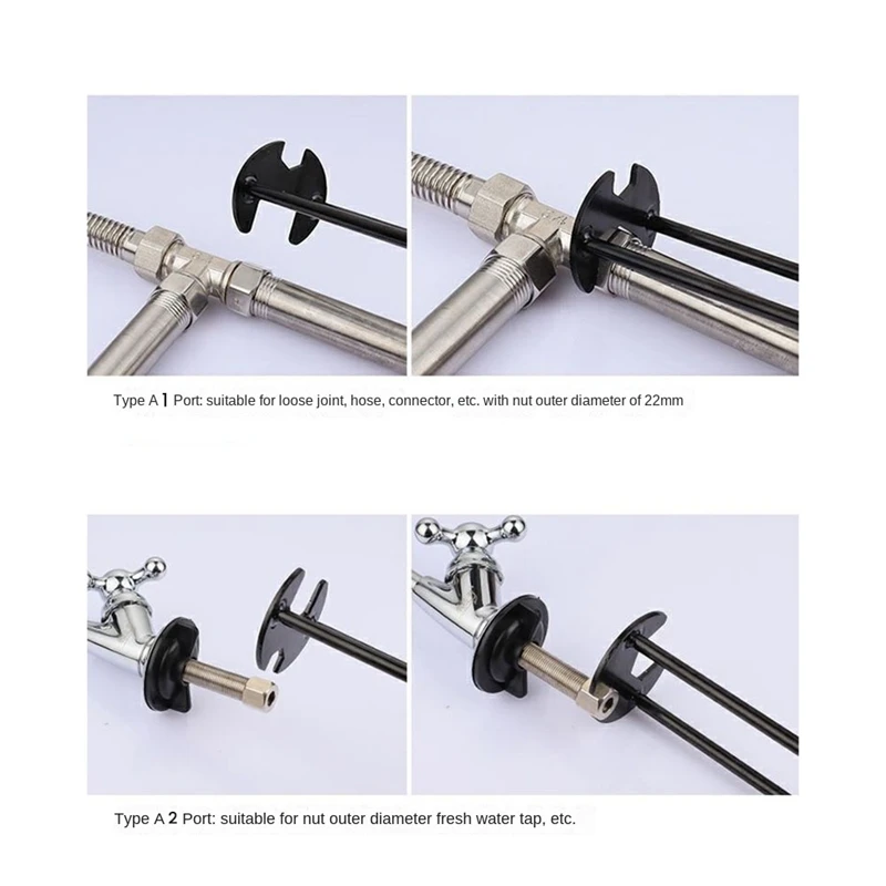 FYBL Kitchen Repair Plumbing Tool, Sink Faucet Key Wrench, Bathroom Wrench Tool Set, 3 Bayonet Plumbing Pipe Four-Claw Tool for