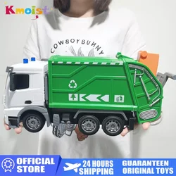 Kids RC Garbage Truck Toy with Lights 1/24 Scale Radio Controlled Car Sanitation Vehicle Recycling Cars Early Learning Boys Toys