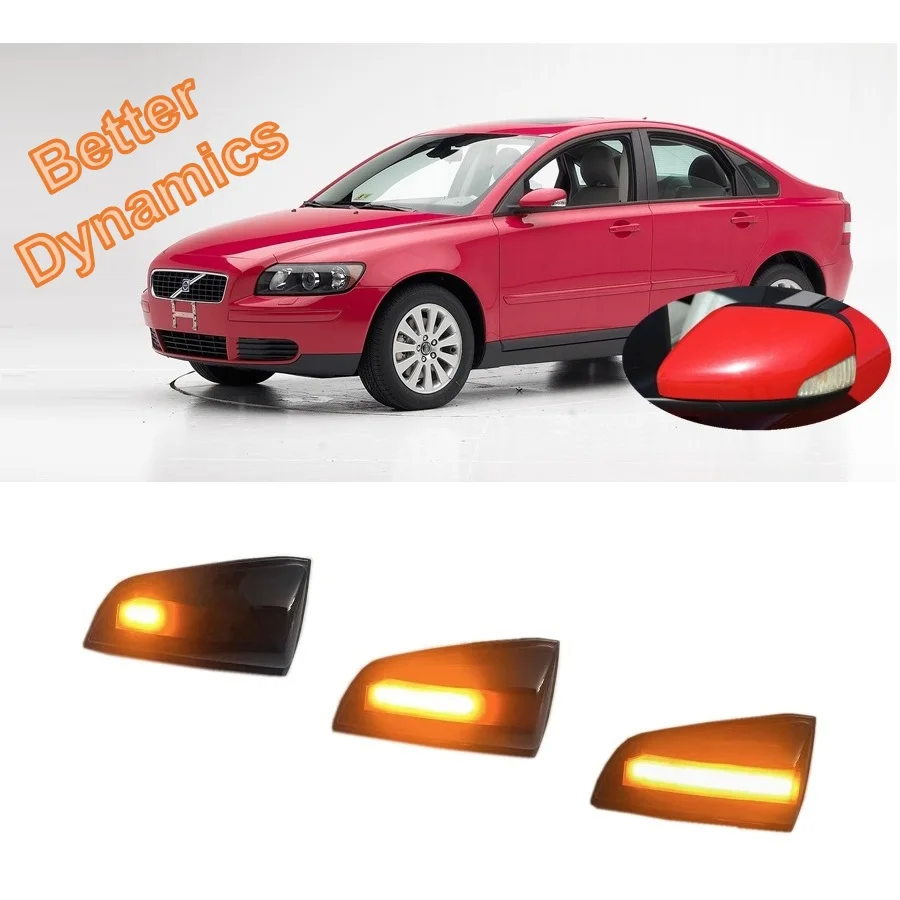 for Volvo S40 MK2 MS 1.6 1.8 2.0 2.4 2003 2004 2005 2006 2007 Dynamic LED Blinker Indicator Mirror Turn Light Signal Repeater