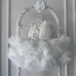 Princess Tulle Lace Beading Tiered Flower Girl Dresses First Communion Dresses Birthday Christmas Gift Wedding Party Birthday