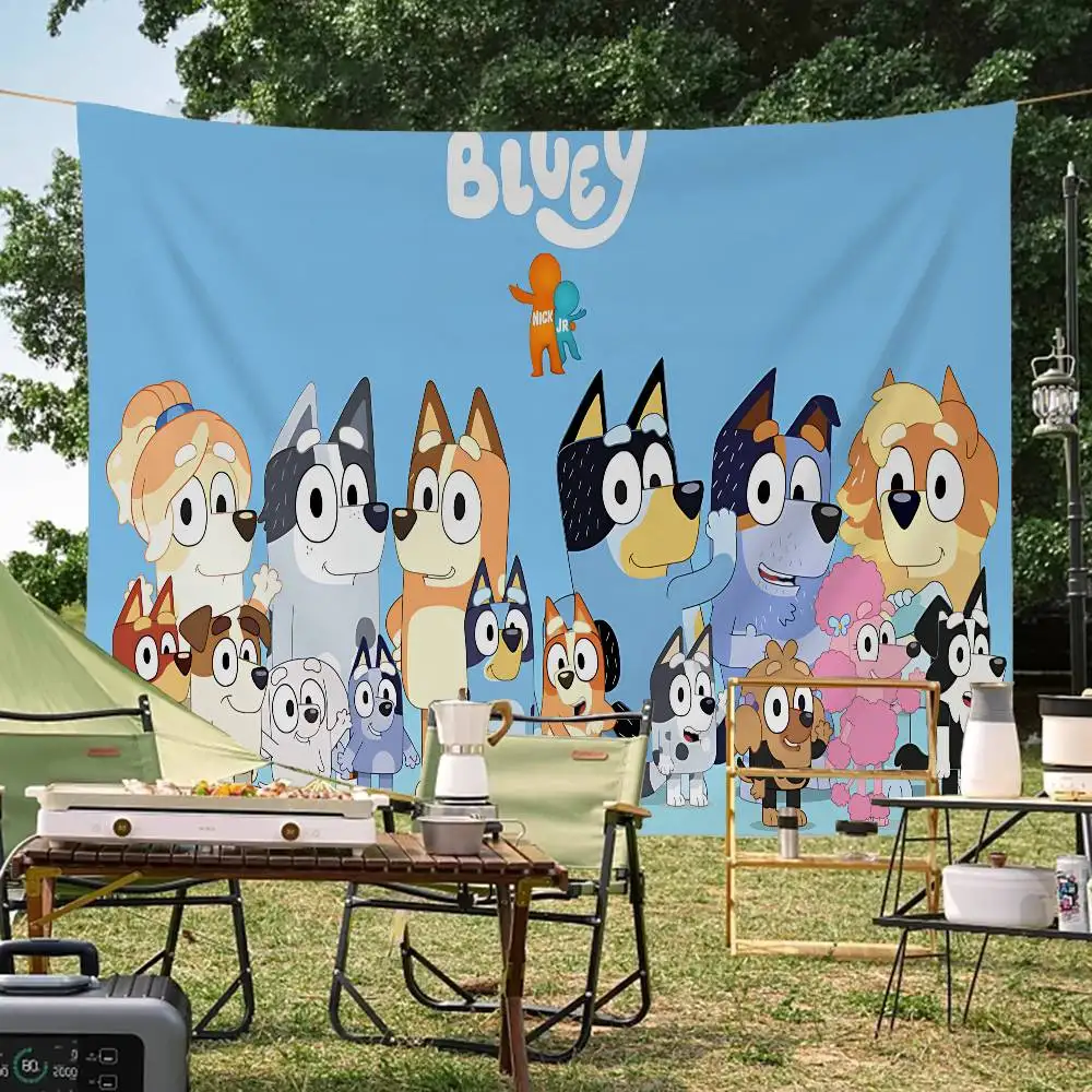 Cartoon B-Blueys Cartoon Flag Art Science Fiction Room Home Decor Wall Hanging Home Decor Banner
