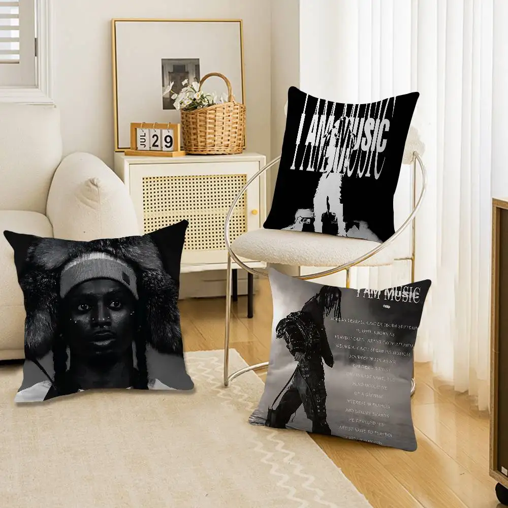 

O-Opium Rap Playboi Carti Pillow Covers Cartoon Sofa Decorative Home Double-sided Printing Short Plush Cute Cushion Cover