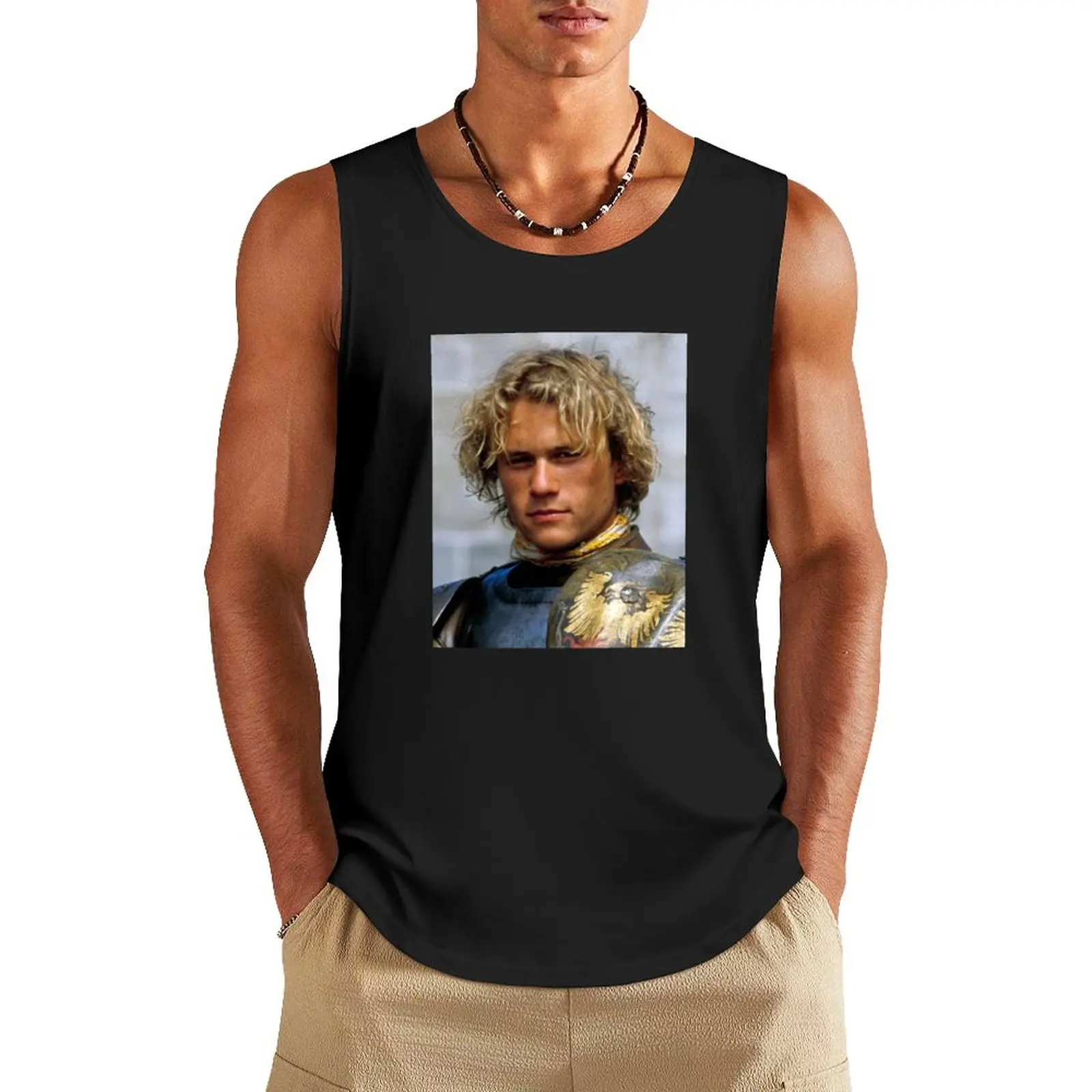 Blond Heath ledger gentleman on black background Tank Top Man gym clothes sexy clothes men