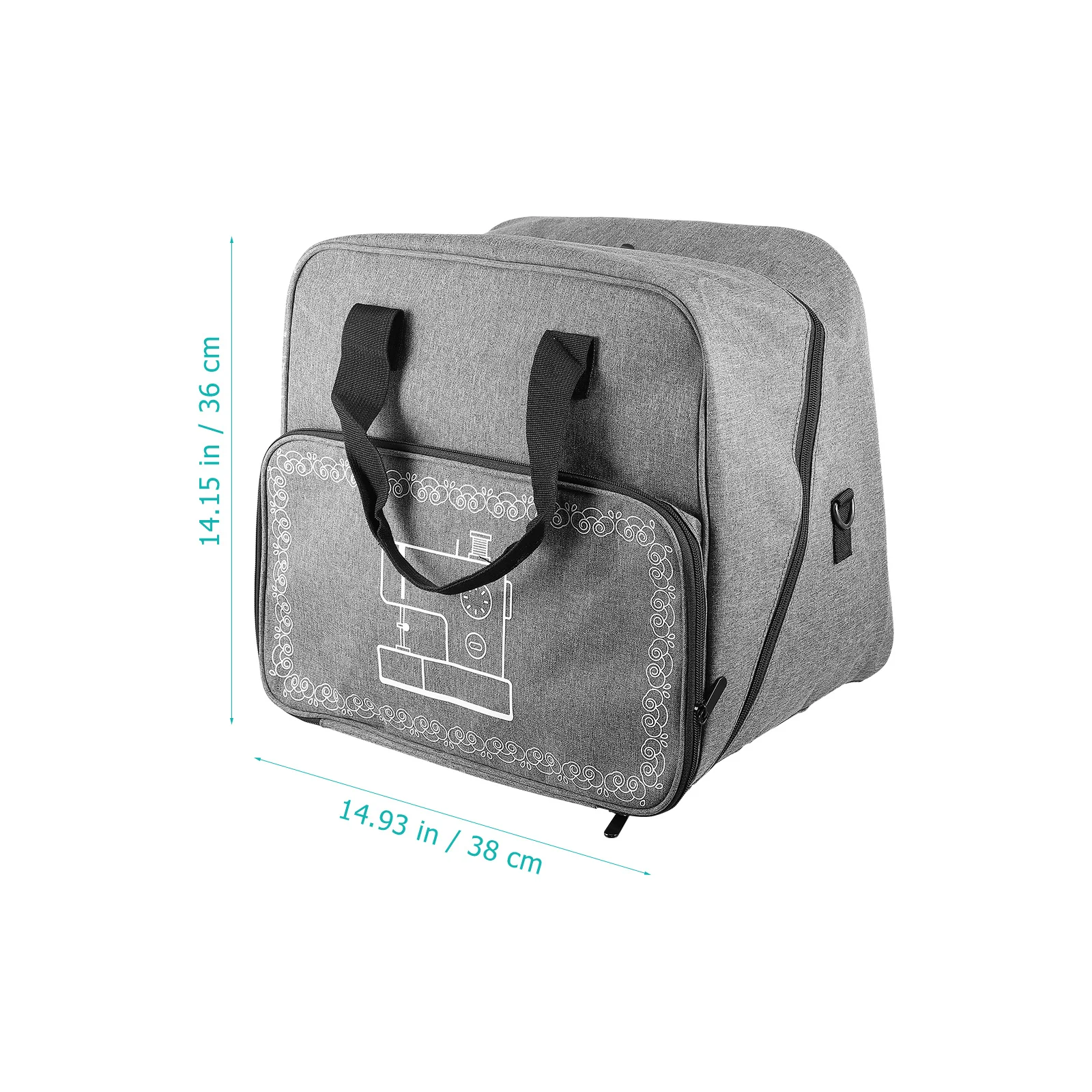 حقيبة ماكينة خياطة شديدة التحمل من قماش أكسفورد معززة بخياطة ذات سعة كبيرة لجميع أدوات الخياطة #2