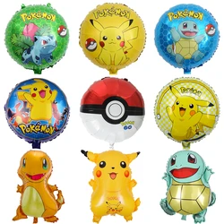 Pokemon Birthday Party Helium Aluminum Foil Balloons Latex Balloon Kids Boy Large Pikachu Balloon Party Decorations Supplies