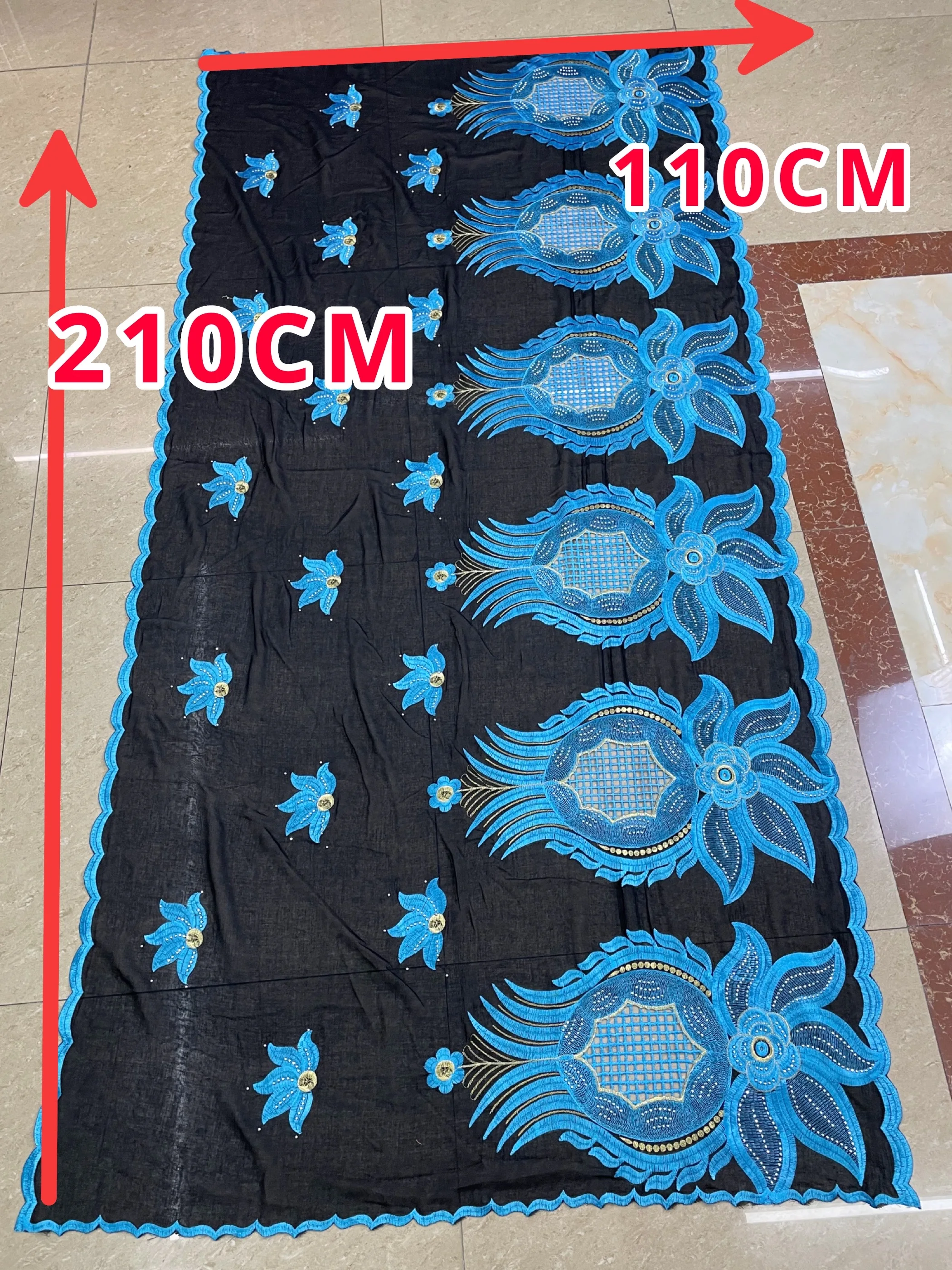 100% Cotton Muslim Ramadan Hijab Scarf  Musulman Foulard  Big Hijabs For Woman African Islam Dubai  Embroider Scarf Shawl