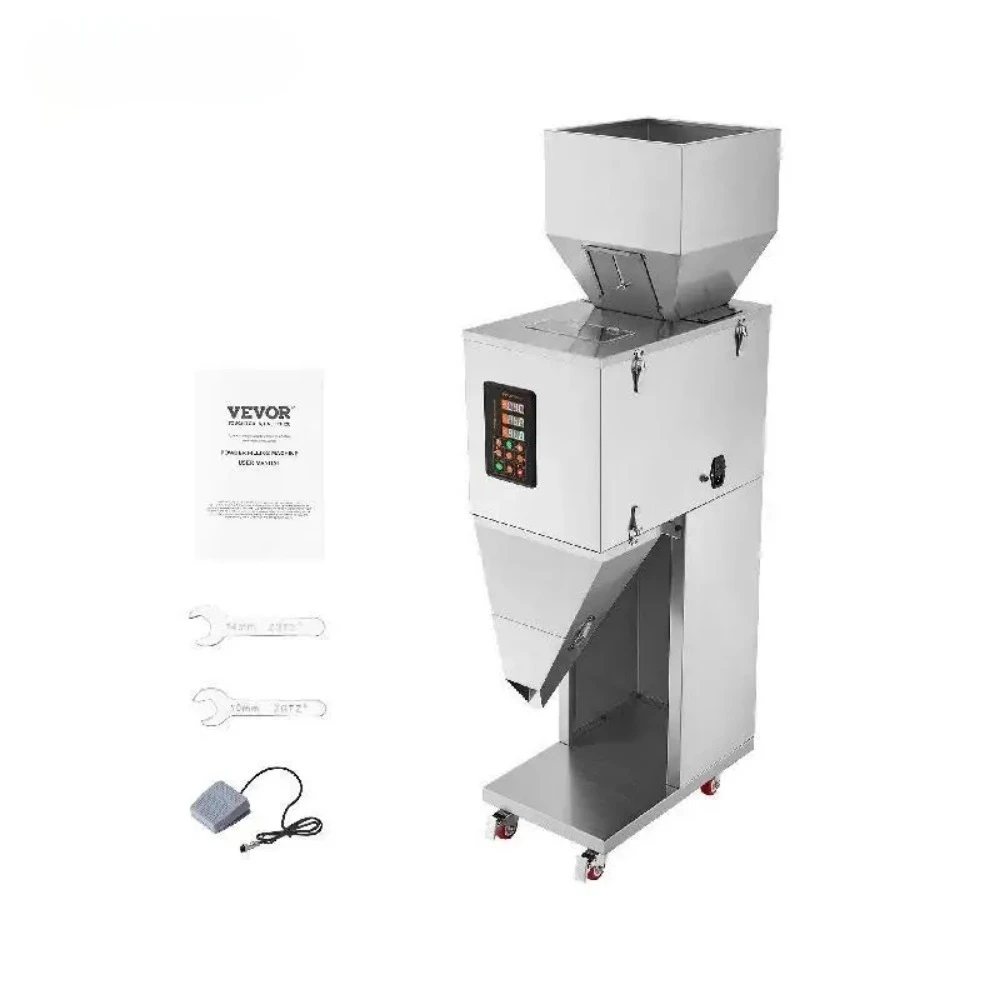 

VEVOR 10-999g Particle Filling Machine Automatic Powder Weighing Filler with Foot Pedal for Beans Seeds Tea Granular Packing