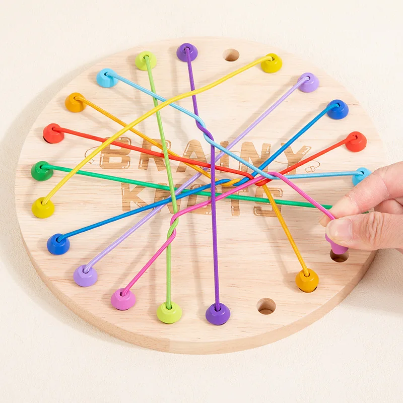 

Kid Rope Knots Sensory Social Board Game Logical Thinking Challenge Colore Twisted Connected Line Brain Strategy Fun Table Game