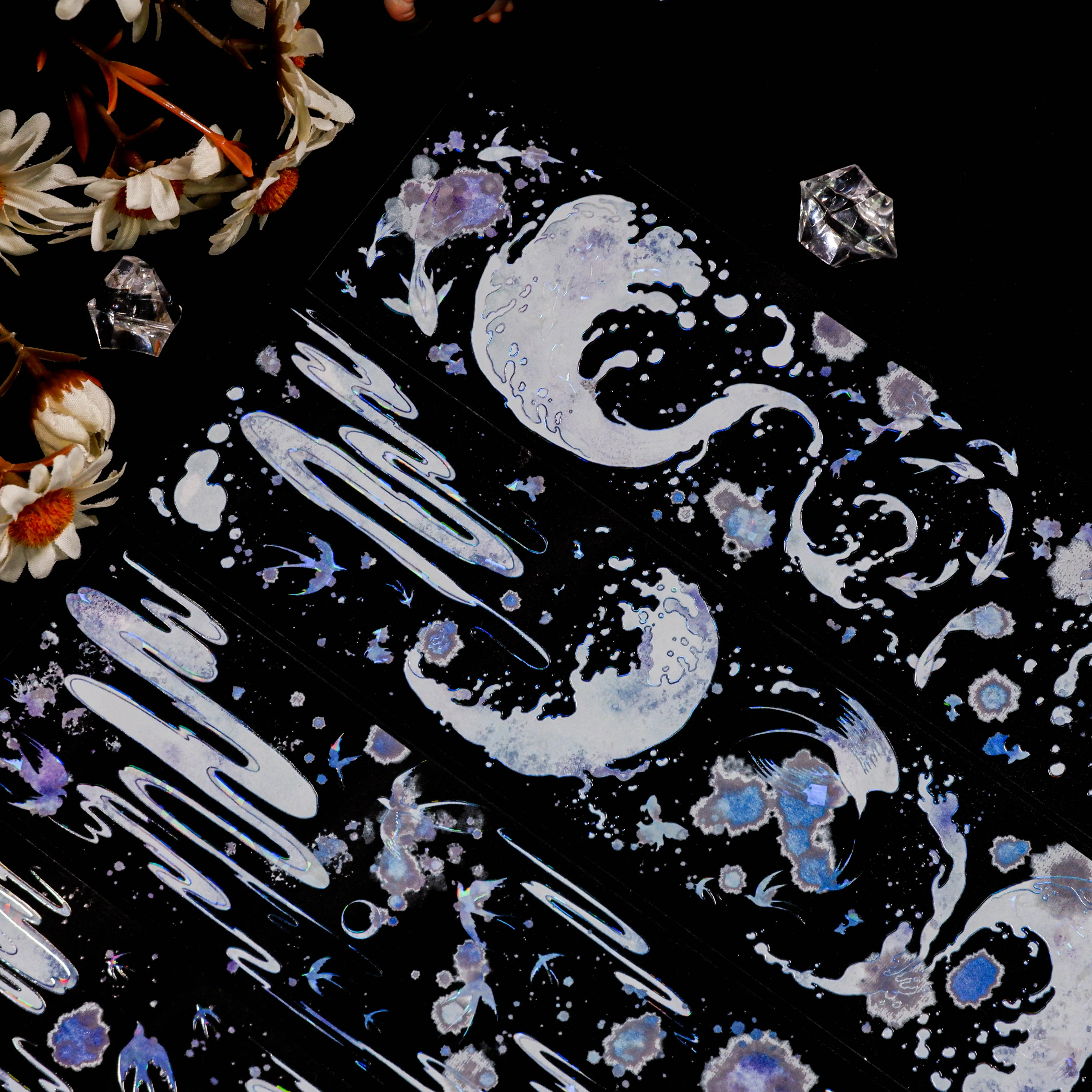 Clouds Water, Shell Light Pet Journal-collage Card DIY Tape