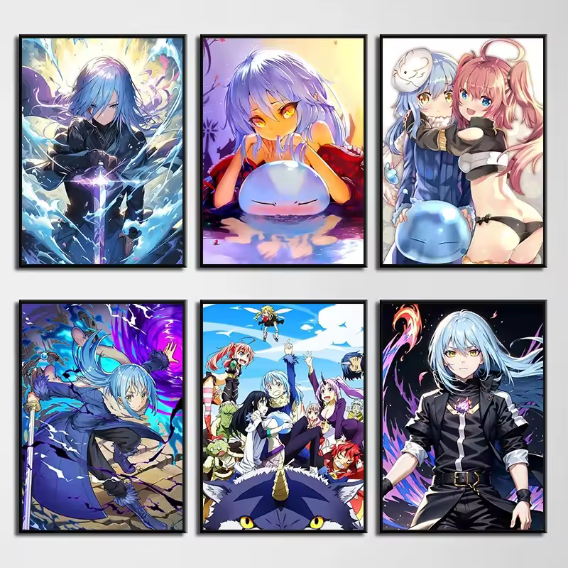 Rimuru Tempest Slime Anime Character Posters Prints Canvas Painting Manga Wall Art Picture for Living Room Home Cuadros Decor