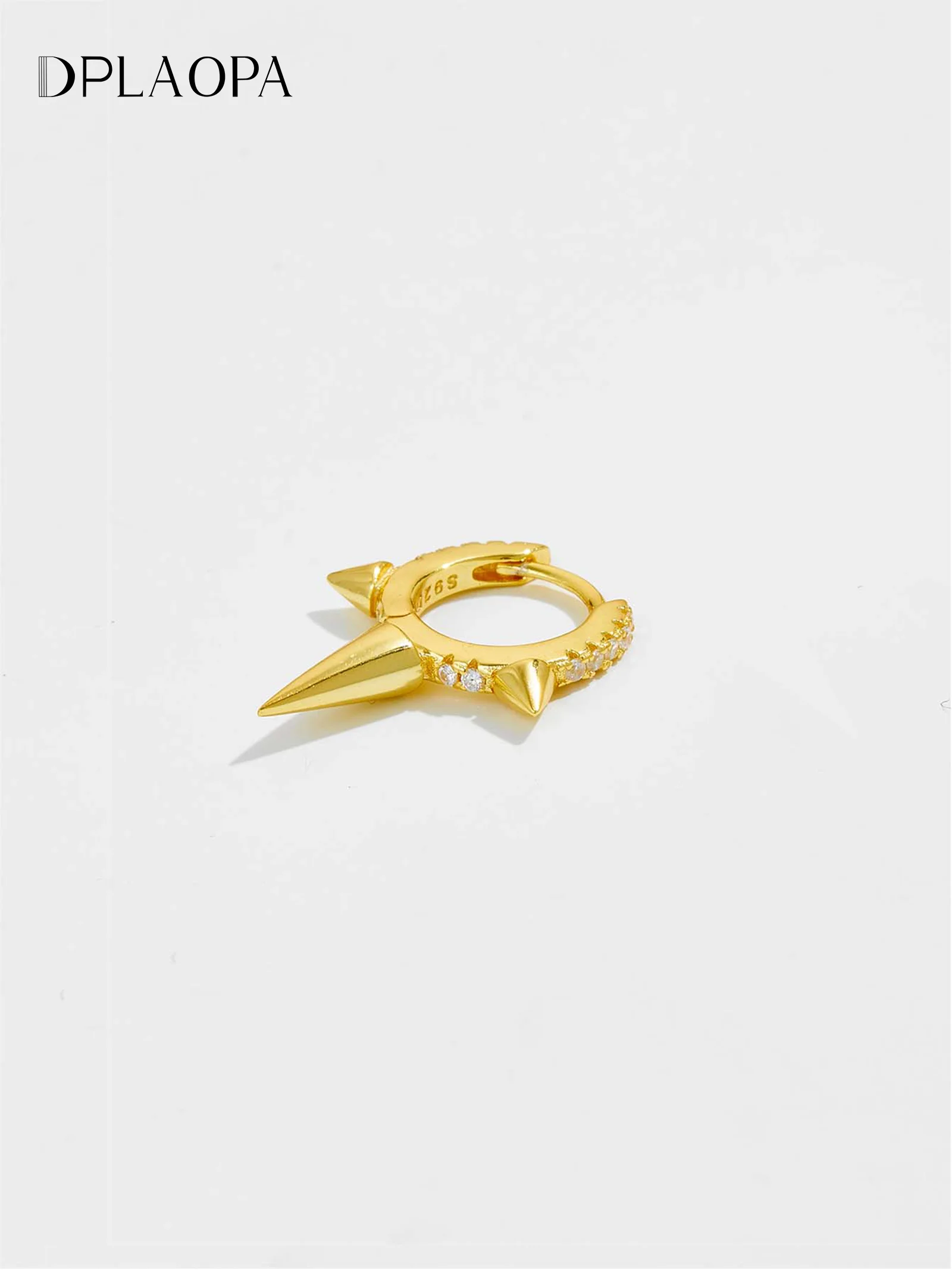 DPLAOPA 925 Sterling Silver Zircon Drop Earring Mini Hoop Earrings 2024 Simple Delicate Spike Punk Fine Jewelry dla kobiet