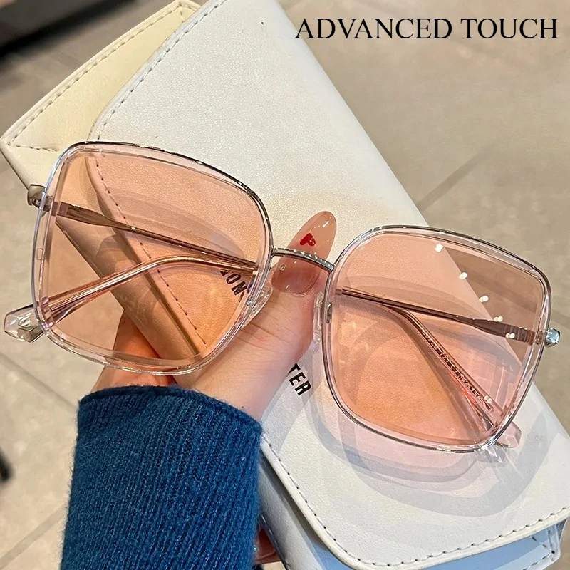 Sommer trendige übergroße Sonnenbrille für Damen, High-Touch-Textur, blendfrei, UV400, starke Lichtblockierung