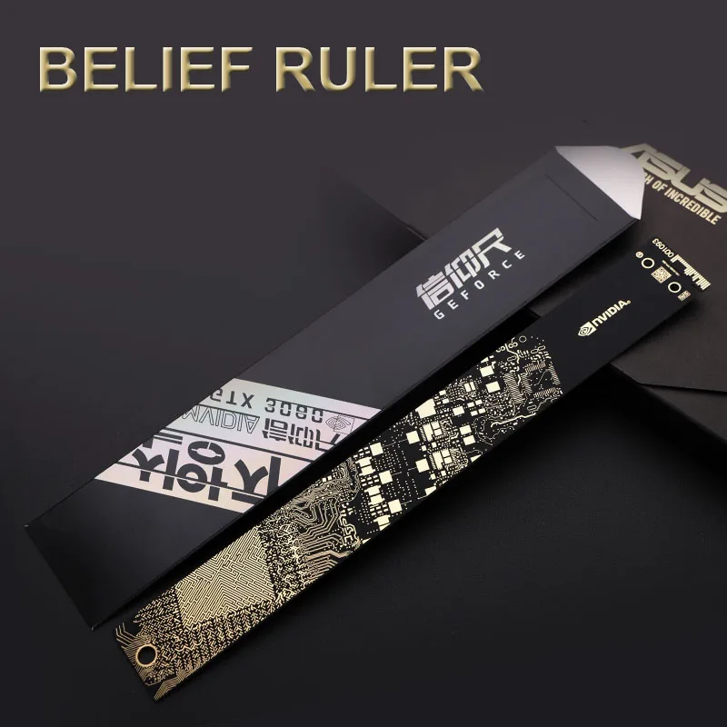 NVIDIA/ROG Belief Ruler 30CM Gilded Paiting Republic of Gamers Faith PCB AMD/Intel Ruler DIY PC Accessories Measure Tool