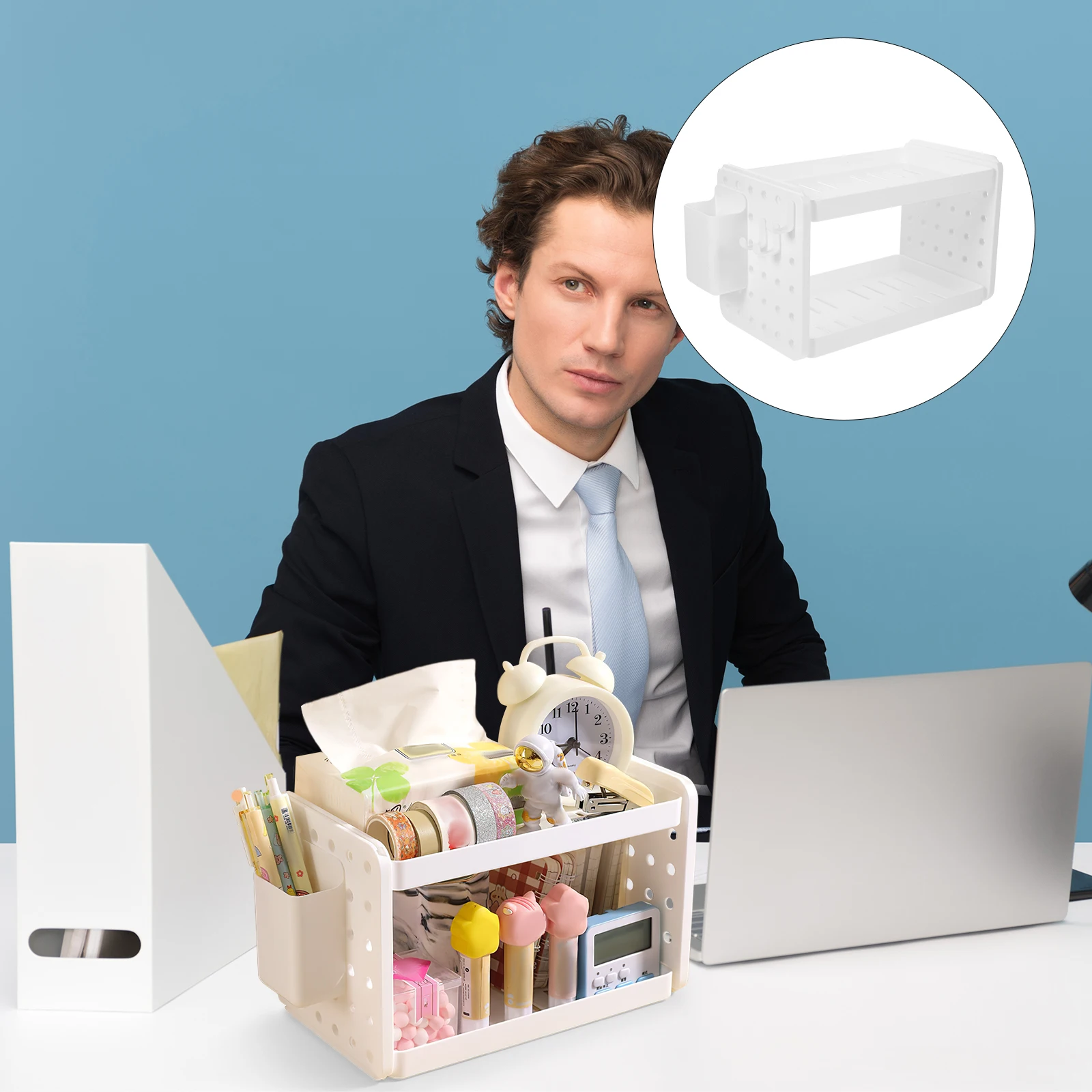 

Vertical Desktop Book Rack File Organizer Shelf For Office Home Dorm Holds Magazines Supplies Space-Saving