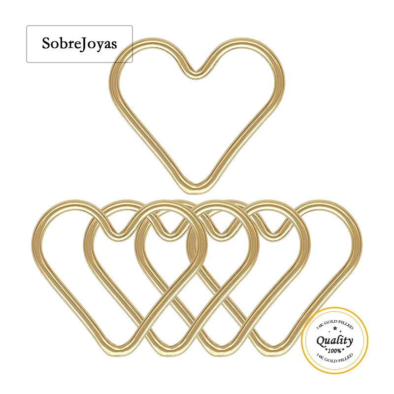 

14K Gold Filled 15MM Heart Charm Pendant for DIY Jewelry - Suitable for Bracelet Necklace Earring Accessories Charm Pendant