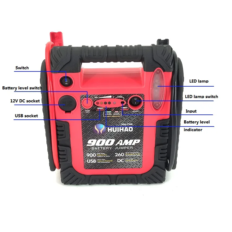 2020 Hot sales portable jumper starter 18000mah 500A power generator 12v multi-function emergency with LED lamp