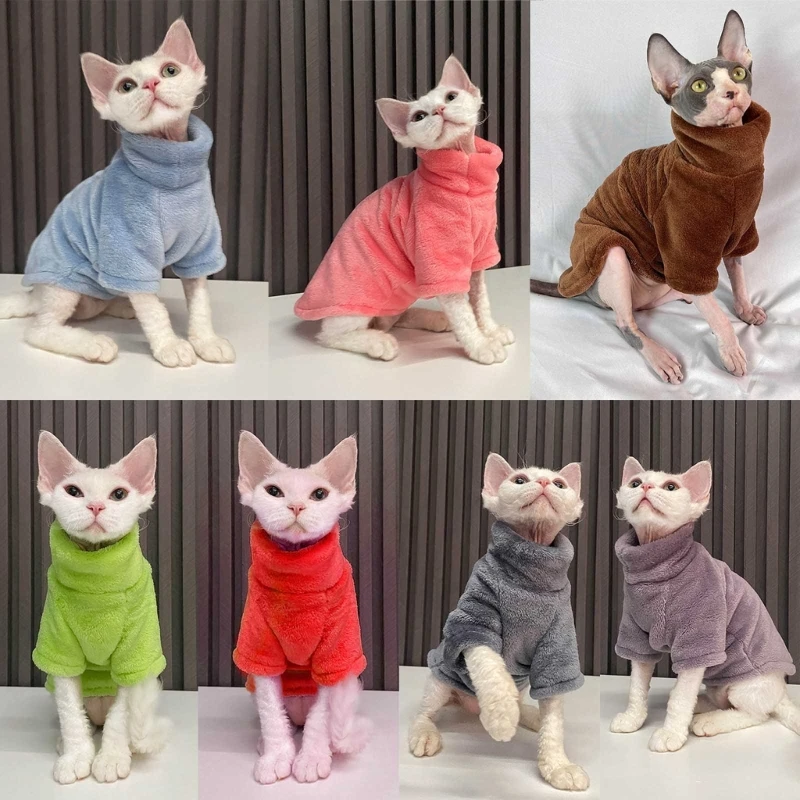 Winter Warm Coat Hairless Cat Hoodie Sphynx Cat Hoodie Soft Hairless Cat Clothes