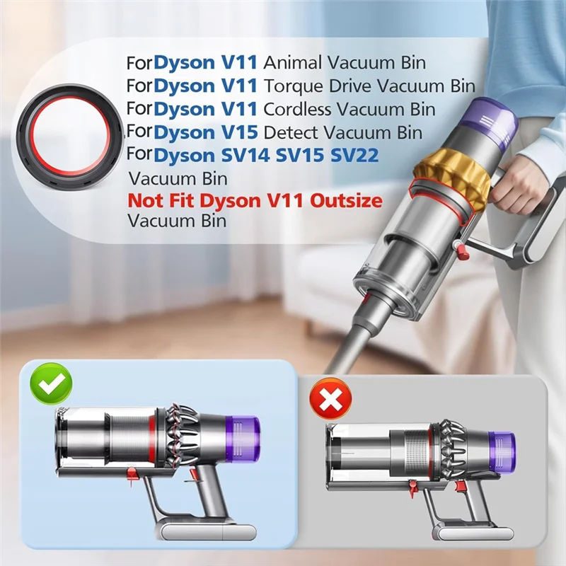 قطع غيار لدايسون V11 V15 SV17 حاوية الغبار حلقة لإحكام الإغلاق ملحقات دلو الغبار