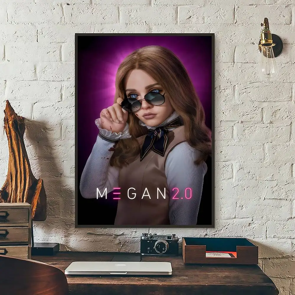 M-M3GAN 2.0 M-movie ورق أبيض ملصق مقاوم للماء ورقة ملصق مقهى بار الجمالية الفن طلاء جدران
