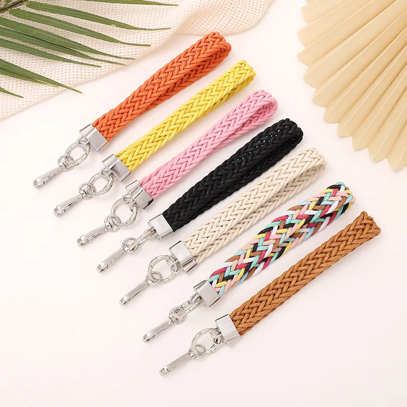 10pcs/set Braided Lanyard Keychain for Phone Case Women Anti Lost Knot Rope Strap Car Key Chains Diy Accessories Fashion Keyring