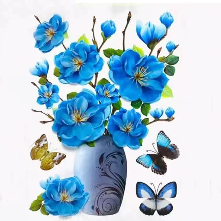 

Tulip Poppy 3D simulation vase decoration wall stickers bedroom living room wall self-adhesive refrigerator stickers