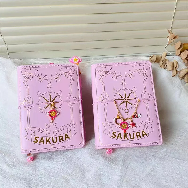 Japanese Sakura Pink Red Purple Anime Loose-leaf Notebook Kawaii Travel Journal Handbook Spiral A6 Cute Diary Planner Organizer