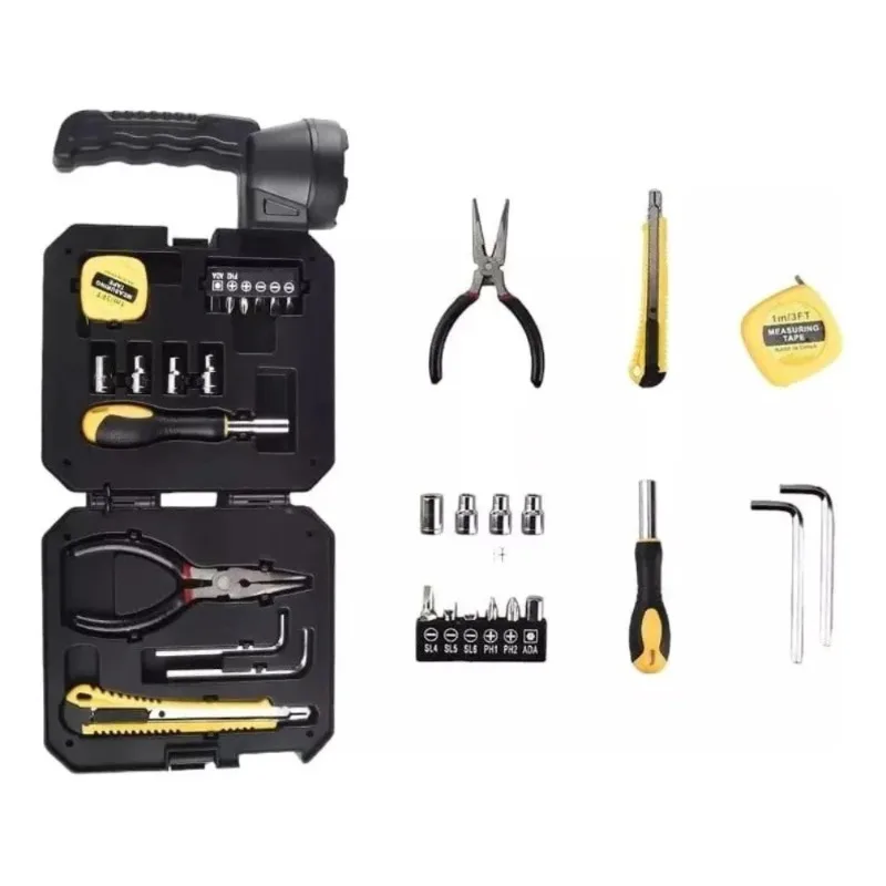 Solar-Powered Handheld Spotlight - Built-In Tool Kit, High-Power LED Rechargeable Emergency Light for Outdoor Activities