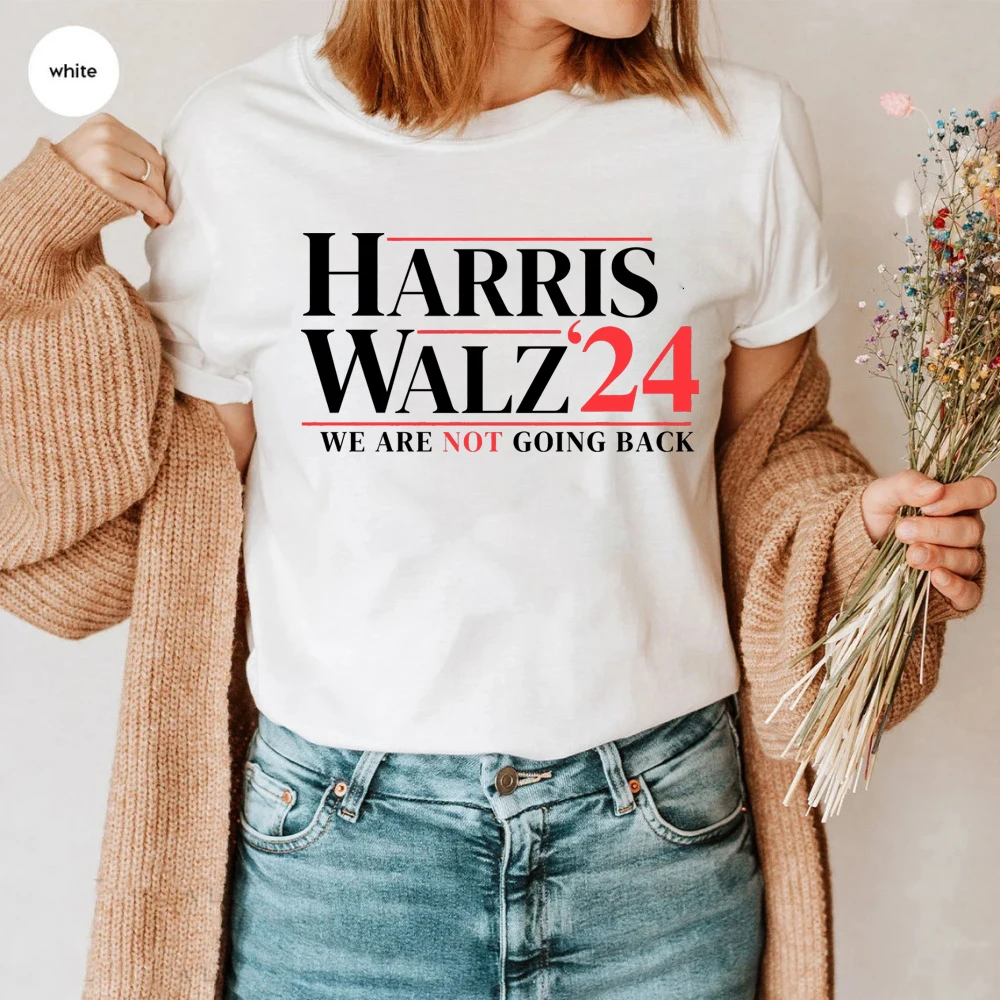 Harris Walz 2024 Shirt Kamala Tim Walz T-shirt Vote Blue US Election Tee Womens Power Voting Shirts Retro Kamala Harris 2024 Top