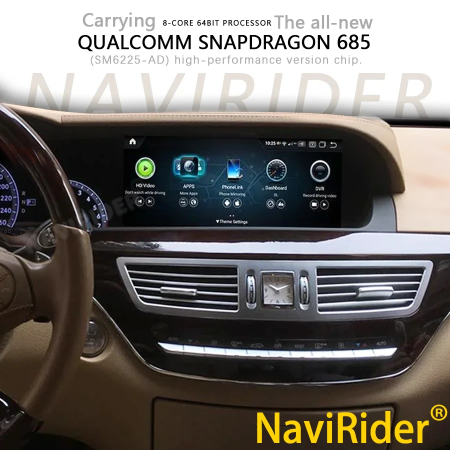 2.8GHZ Qualcomm Processor Android 14 For Benz S Class S250 S280 S320 S350 S400 S500 S600 W221 Car Multimedia Video Player GPS