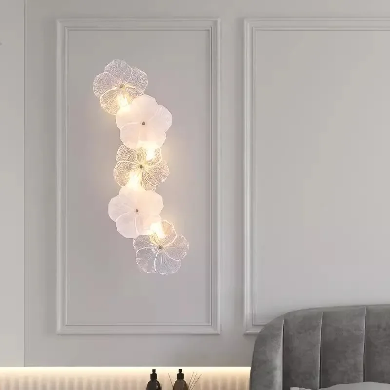 French Light Luxury Lamp Cream Style Living Room Glass Corridor Bedside Aisle Entrance Bedroom High Quality Restaurant Wall Lamp