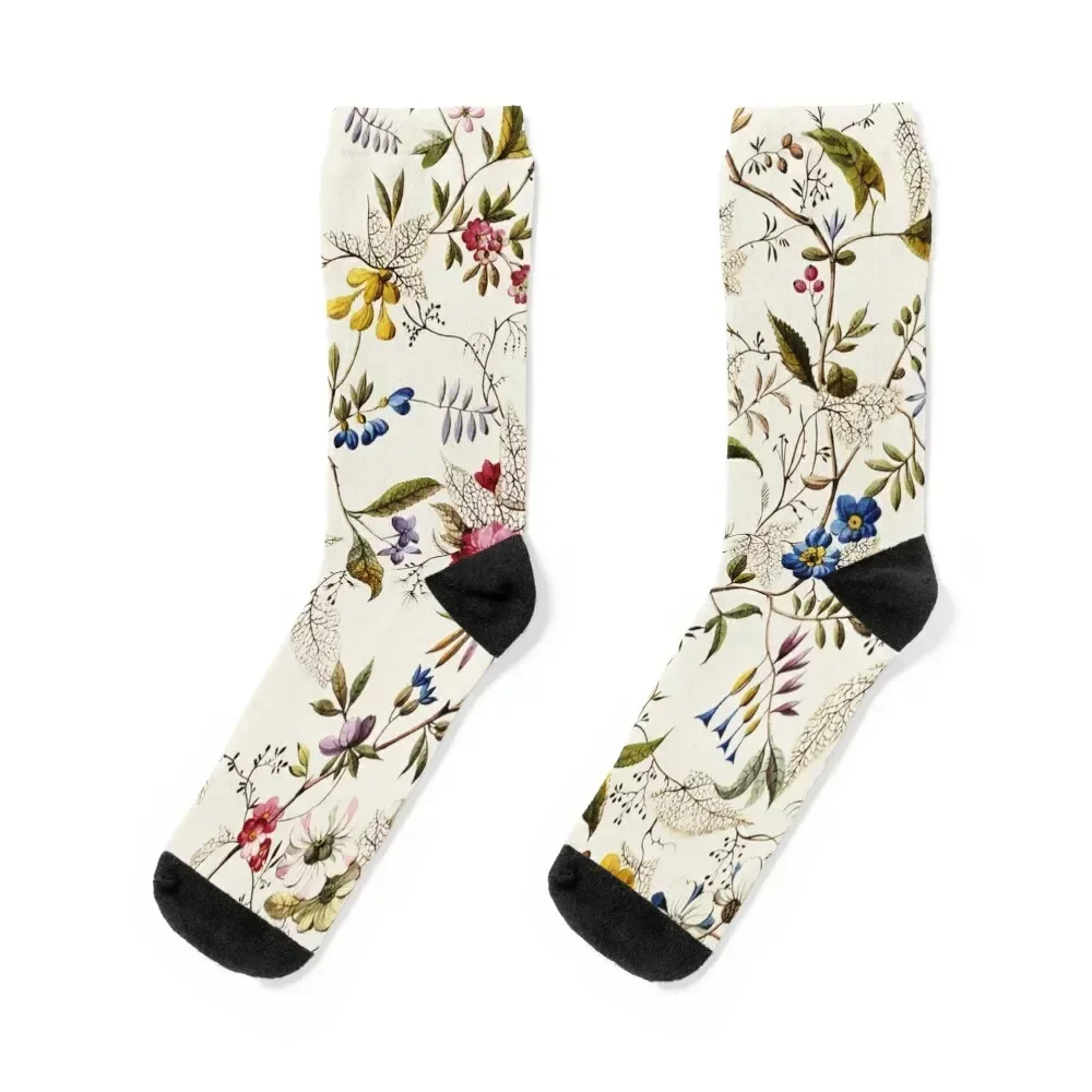 

Meadow Flowers Pattern by William Kilburn Socks cycling Stockings compression essential luxe Socks Women Men's