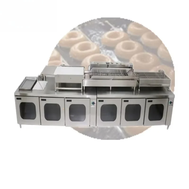 Customized Electric Conveyor Type Fermented Donut Making Frying Machine Automatic Cake Donut Maker