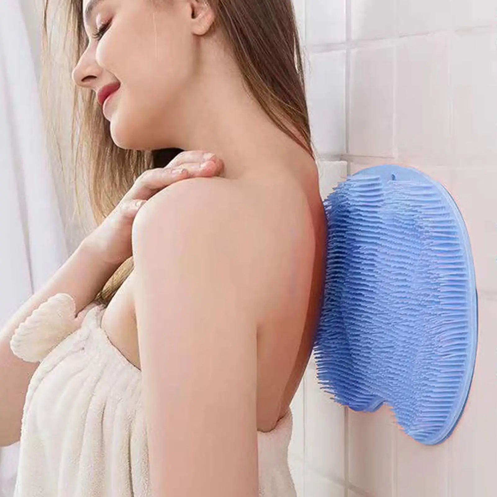 Silicone Bath Massage Brush Exfoliating Shower Scraper NonSlip Suction Cup Bath Mat Cleaning Bathroom Unique Tool