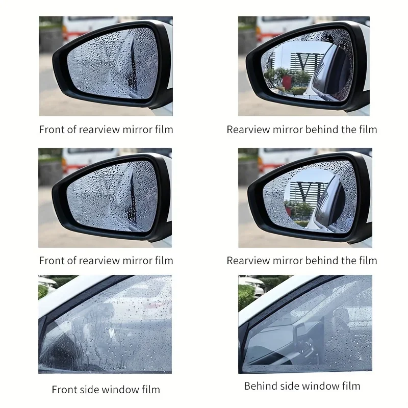 2 قطعة مرآة الرؤية الخلفية للسيارة واقية مقاومة للمطر ومضادة للغشاء ملصق سيارة ملحقات الحماية