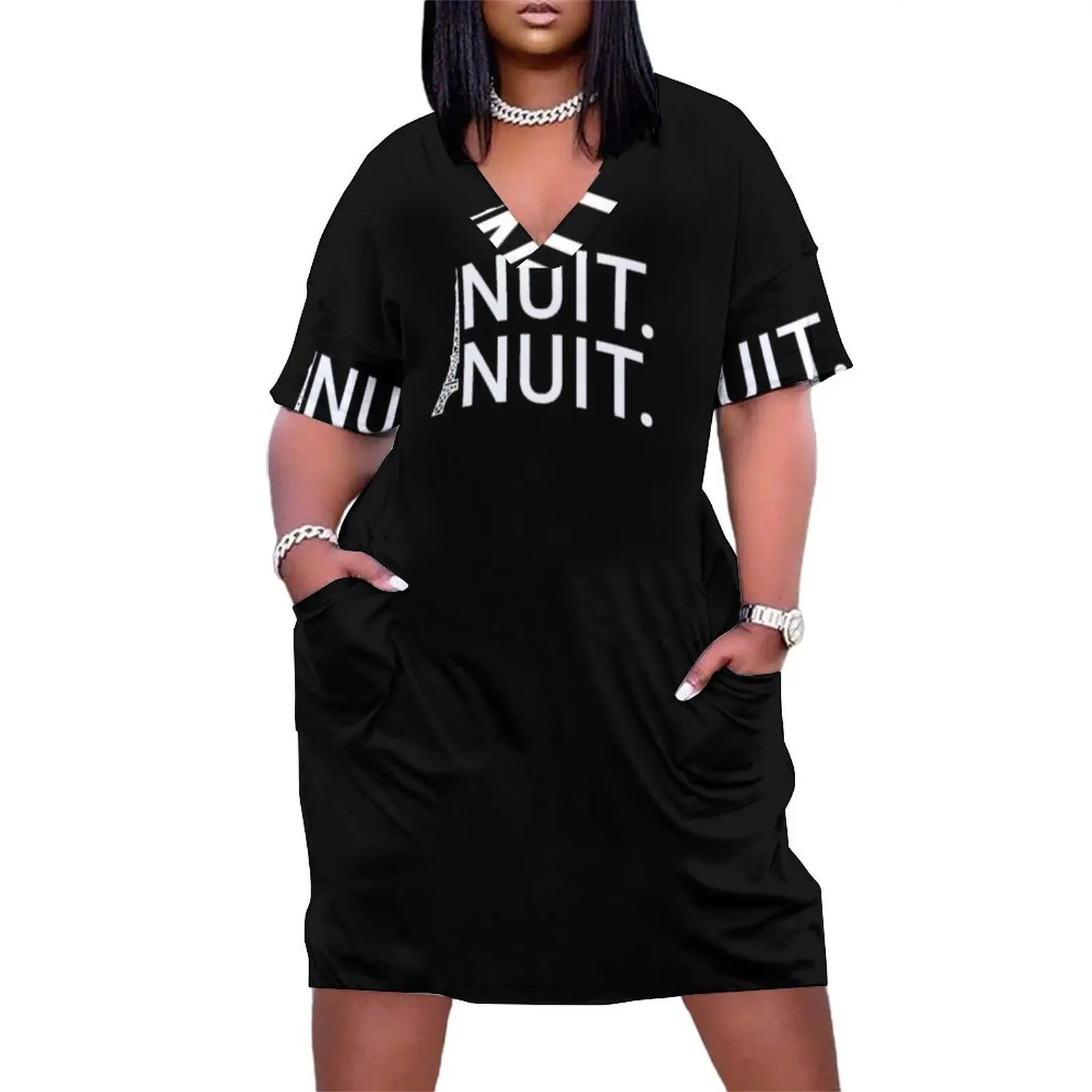 

Nuit. Nuit. Paris. Loose Pocket Dress dresses for womens Summer skirt long dress women summer