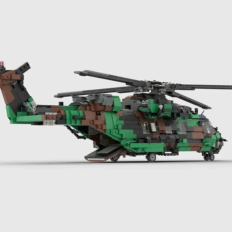 Modèle militaire Moc briques de construction NH-90 Transport tactique hélicoptère technologie blocs cadeaux jouets de noël bricolage ensembles assemblage