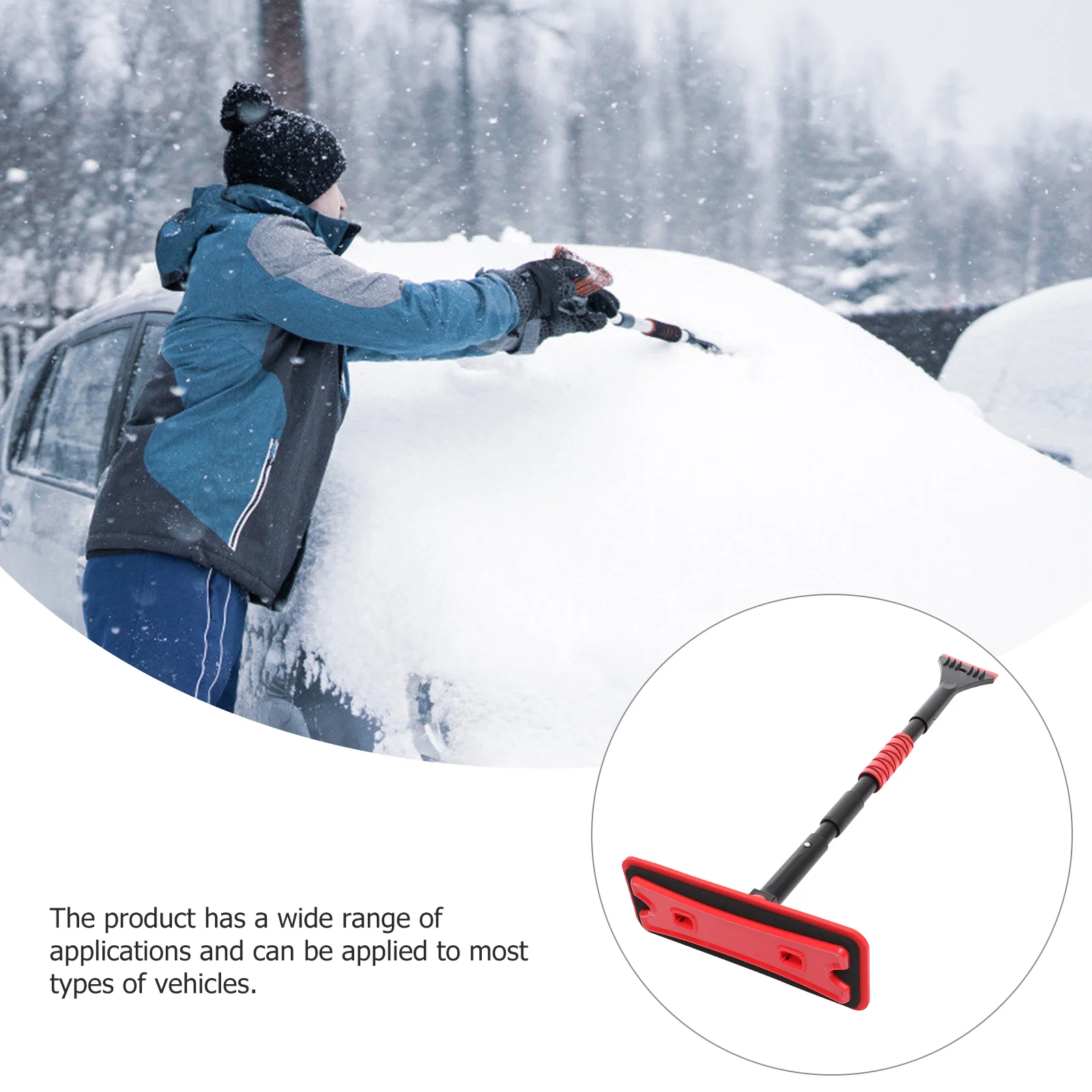 Souffleuse à neige, outils de nettoyage de voiture, brosse et grattoir à glace, multifonction, Rechargeable, tendon de boeuf bleu