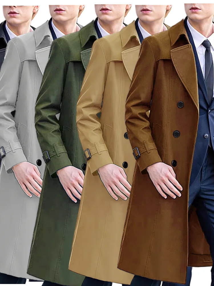 

Модная удлиненная трикотажная куртка-жакет из денима для мужчин, универсальная, приталенного кроя, с карманами, на двойной пуговице, утепленная.