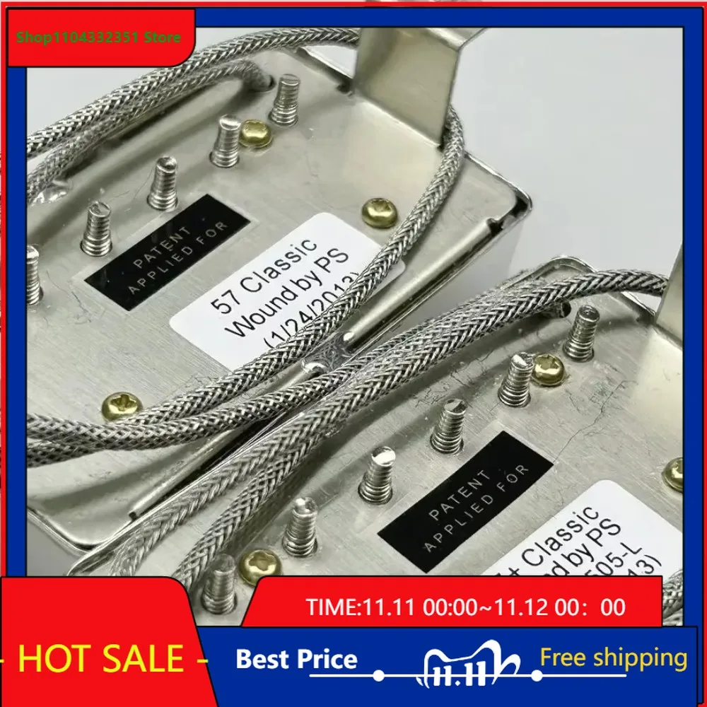 

Shop Bo-Hong Store-'57 Classic plus Set Guitar Pickups Double Black Nickel Covers 2-Conductor Potted Alnico 2 for Guitar Equipme