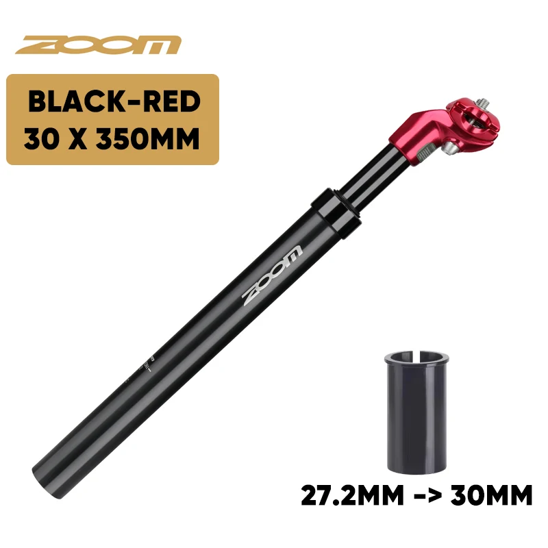 ZOOM Fiets Verende Zadelpen 27.2/31.6/28.6/30.4/30.8/33.9mm MTB Verende Zadelbuis 350mm Schokdemper Zadelpen Fietsonderdelen