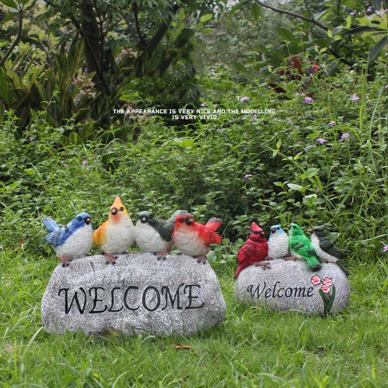 

Creative Simulation Stone Welcome Card Resin Adornments Garden Park Landscape Figurines Decoration Lawn Villa Sculpture Crafts