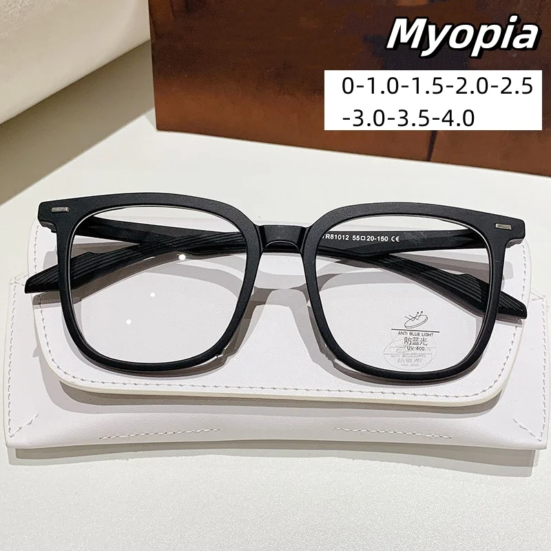 

Unisex Anti Blue Light Anti Radiation Myopia Glasses Ultra Light Near Sight Square Frame Eyewear Fashion Luxury Goggle To -4.0