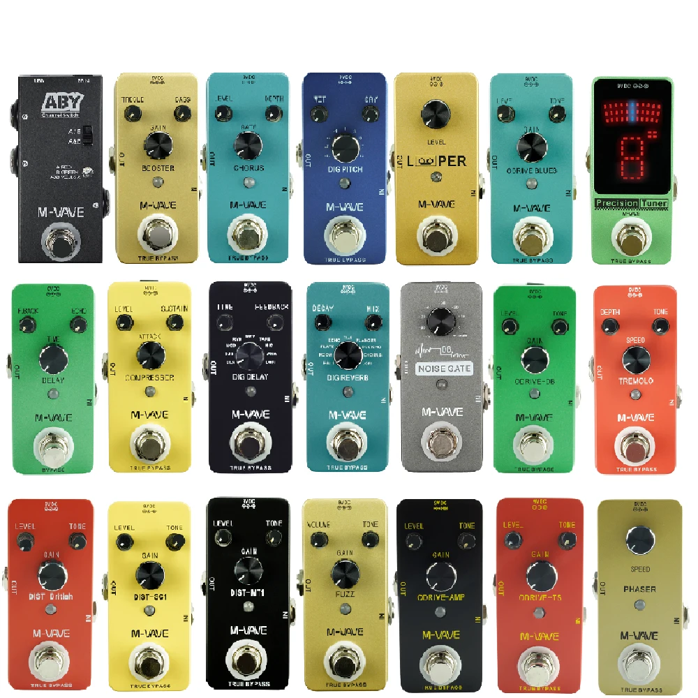 M-VAVE MINI LOOP/ABY/TREMOLO/PHASER/Overdrive/Distorção/Chorus Pedal de efeito de guitarra elétrica
