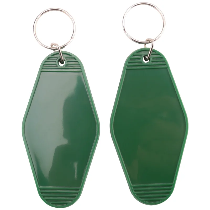 

ABWZ-96 Pcs Vintage Motel Keychain DIY Blank Hotel Keychains Heat Transfer Blank Keychains Bulk Sublimation (Green)