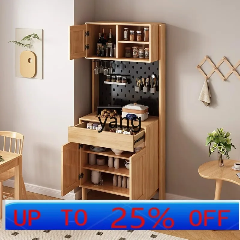 LMM Nordic solid wood dining side cabinet household kitchen hole board cabinet simple log all solid wood elevated