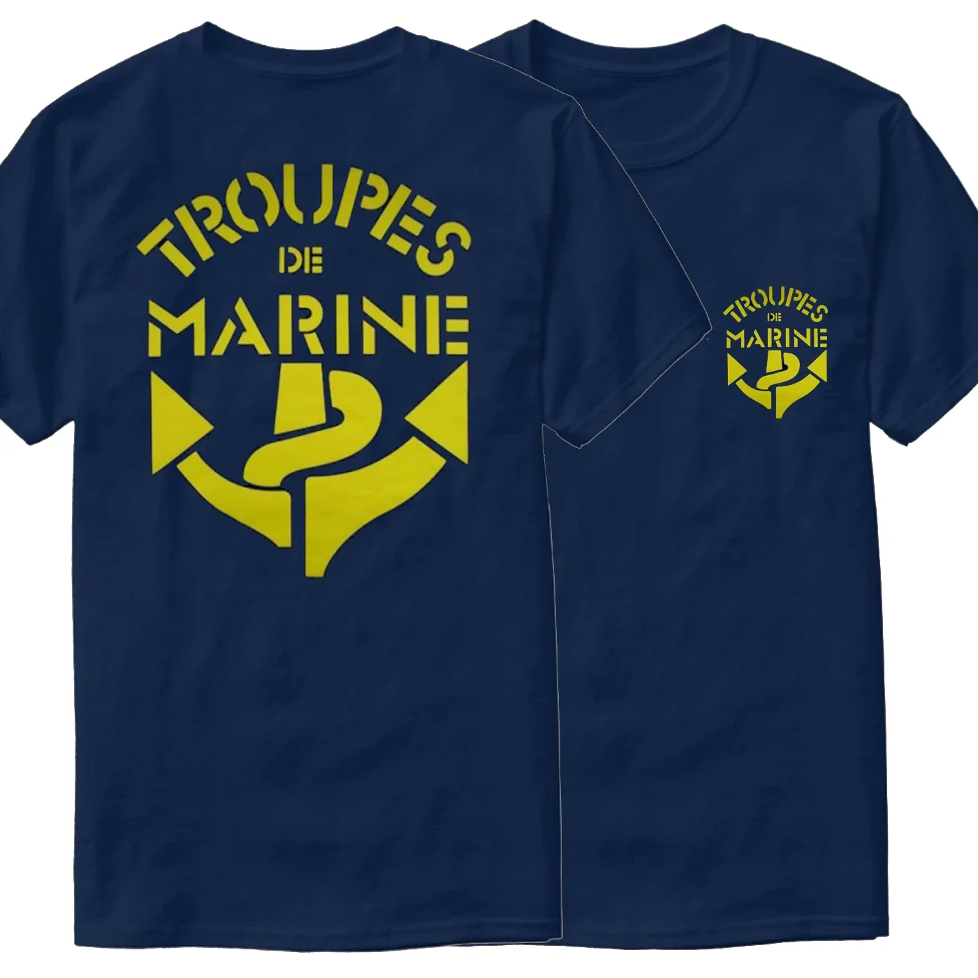 New 100% Cotton Short Sleeve O-Neck Casual Mens T-shirt Marine Troops French Colonial Naval Troops T-Shirt men clothing Funny