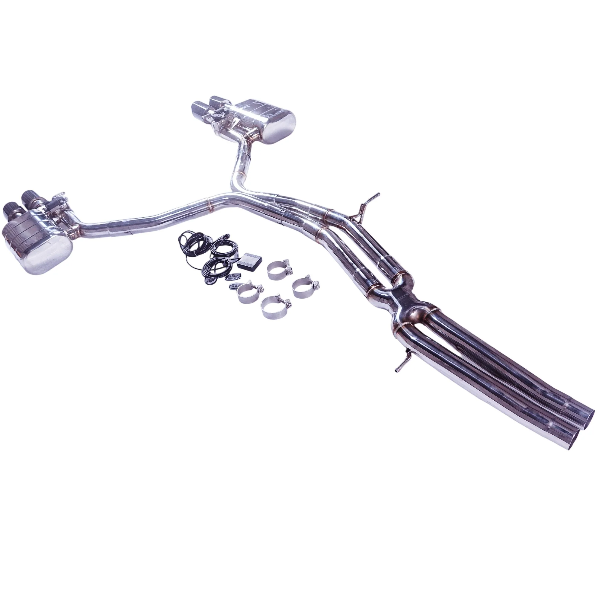 

GFC exhaust/for 18-25 Audi S4 B9 3.0T Catback stainless steel with valve performance exhaust system four tip exhaust pipes