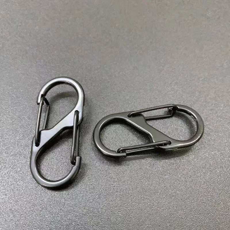 10 Pcs S Shaped Carabiner Metal Double Hooks Carabiner Keychain Small Spring Clips for Camping Fishing Traveling