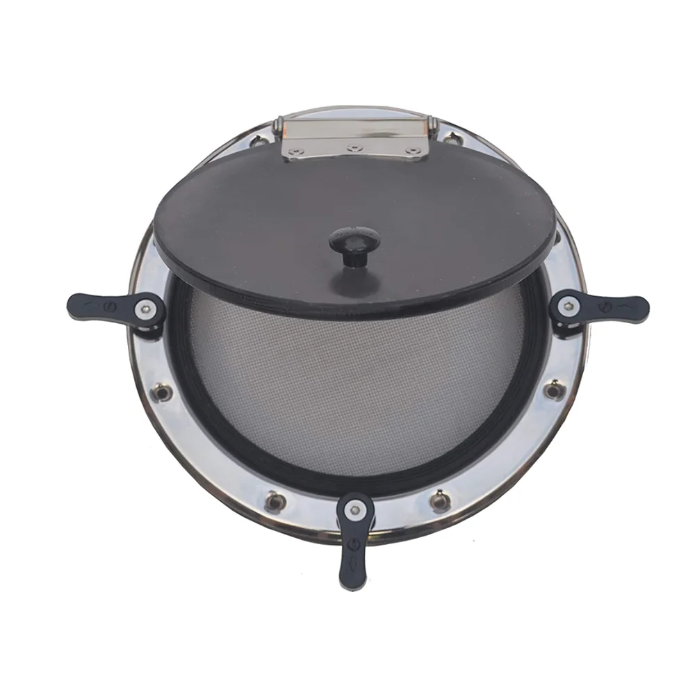 New Round Stainless Steel Porthole Hatch Cover for Boat Deck with Acrylic Marine Windows  Made in China - view 3