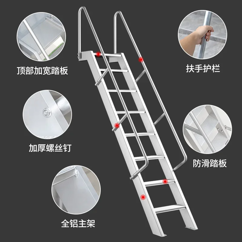 Aluminum alloy welded ladder Foundation pit  Attic Swimming pool platform Climbing stairs Fire engineering